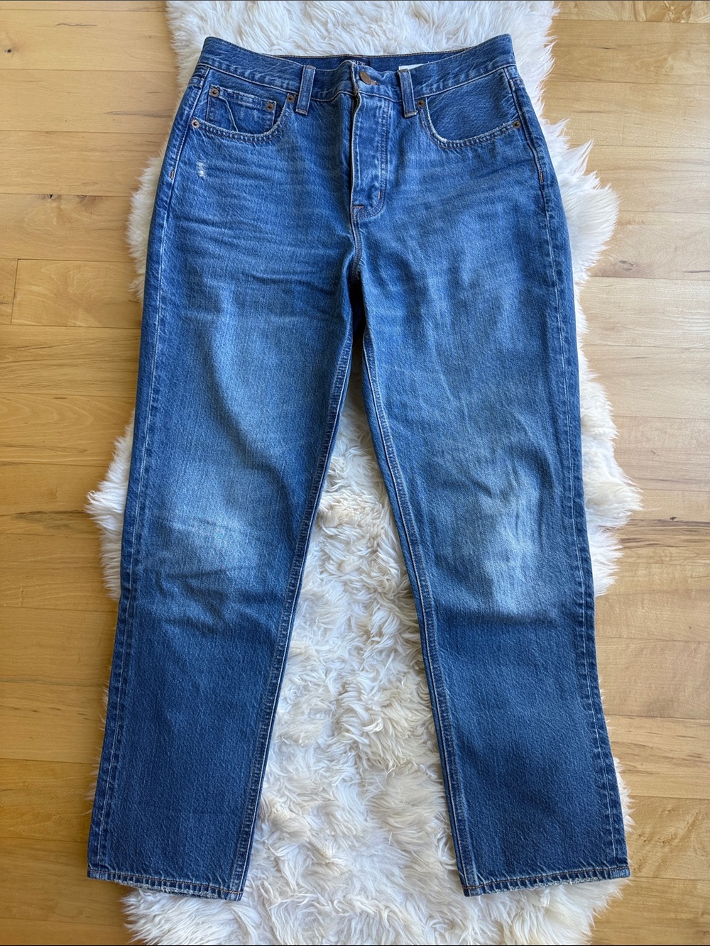 Classic J. Crew High Rise Straight-Leg Blue Jeans, size 26
